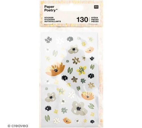 Stickers - Nature - Fleurs bleues - 130 pcs