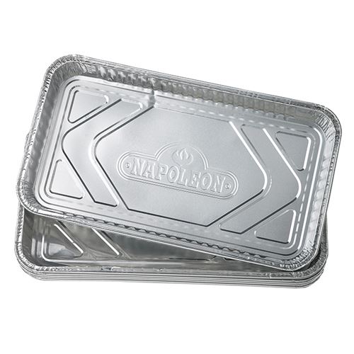 Napoleon Aluminium Vetopvangbak Groot, Set Van 5 Stuks, Wegwerp, Voor Napoleon Barbecue, Vangt Vet en Braadvocht Op, Stevig Aluminium, Zilver