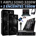 PW-2522 MKII kit sono amplificateur + 2 enceintes de sono passives 12 500  W RMS /