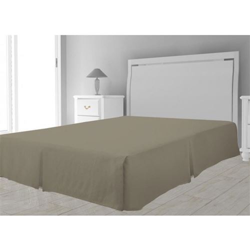 Cache sommier microfibre 160 x 200 cm - Taupe