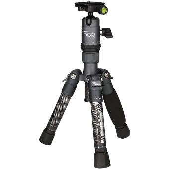 Rollei City Traveler Mini - Trépied Ultra Léger En Carbone - Spécialement Conçu Pour Les Appareils Numériques Dslm, Ainsi Que Les Caméras D'action, Caméras À 360 Degrés Et Smartphones - Incl. Tête Sphérique De Trépied Panoramique - Titane