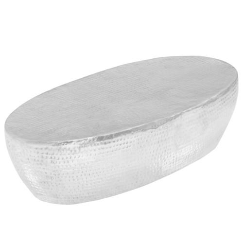 vidaXL Table basse martelée Argenté 100 x 50 x 28 cm Aluminium