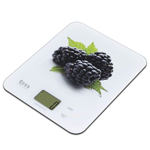 TM Electron Balance numérique de cuisine Motif mûres blanc [Classe énergétique A+]