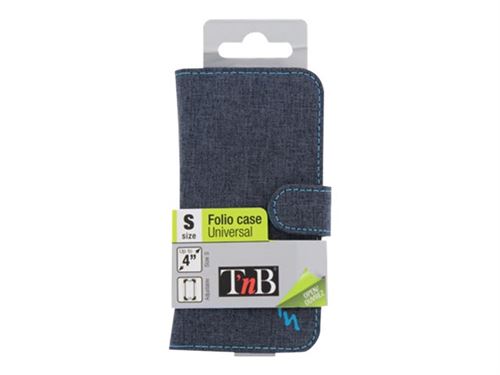 T'nB Universal Folio Twin - Size S - flip cover voor mobiele telefoon - polyester - grijs, blauw