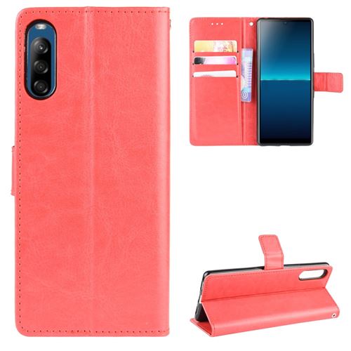 Etui en PU Cheval fou couleur rouge pour votre Sony Xperia L4
