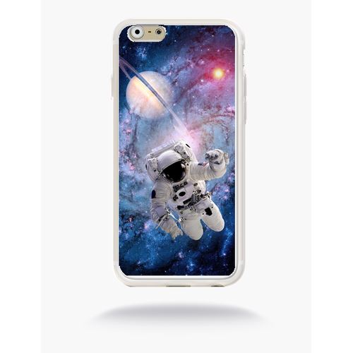 Coque Astronaute Planete 2 Compatible Apple Iphone 6 Silicone Blanc Mat