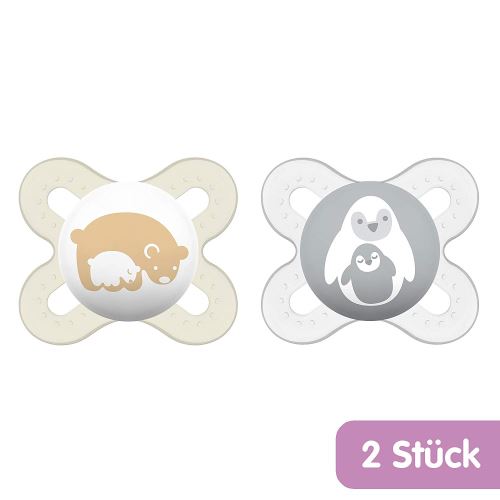 MAM Babyartikel 66643820 Start Tétine en silicone avec collerette double Motif assorti Blanc Pour 0-2 mois