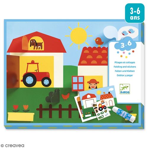 Kit créatif pliage et collage - Cache-cache - 4 tableaux
