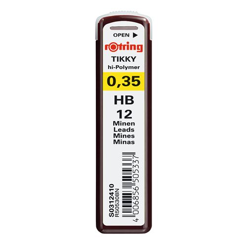 Mines de crayon Rotring Tikky 12 pcs 0.35 mm HB - vue 2