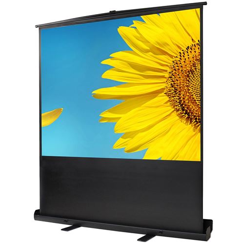 Todeco - Ecran de Projection sur Pied, Ecran de Projection Portable, 163 x 123 cm, Matériau: Toile blanche, Alliage en aluminium