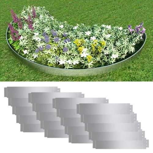 Ensemble de bordure de pelouse 20 pcs Acier galvanisé 100x20 cm
