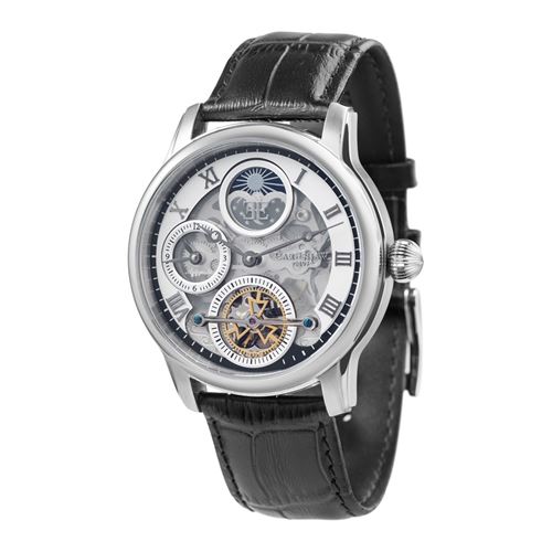 Montre automatique bracelet cuir LONGITUDE SHADOW EARNSHAW Cuir Argent