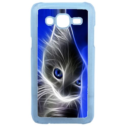 Coque Chat Eyes Blue Compatible Samsung Galaxy J5 Transparent