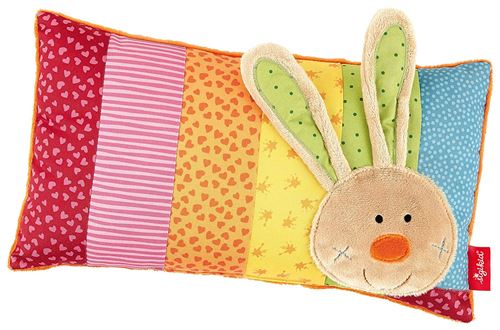 sigikid 40991, fille et garçon, coussin motif lapin, multicolore, taille 35 x 20 cm, 'Rainbow Rabbit'