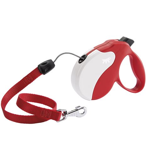 Meilleurs prix pour Laisse rétractable pour chiens AMIGO CORD SMALL, cordon rétractable, 5 mètres, max 15 kg, Rouge