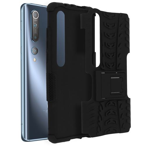Coque pour Xiaomi Mi 10/Mi 10 Pro Bi-matière Antichoc Béquille Support Noir