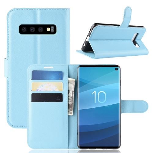 Etui en PU bleu clair pour votre Samsung Galaxy S10