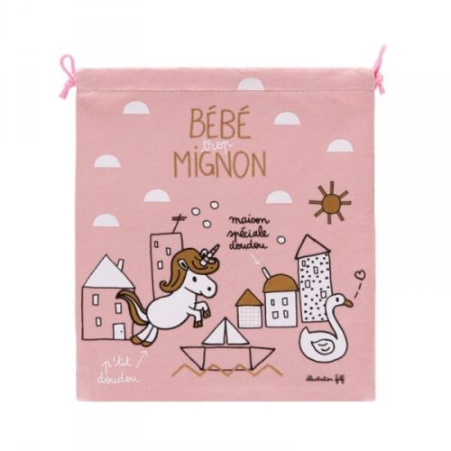 Sac à doudou zen trop mignon - fille - derrière la porte