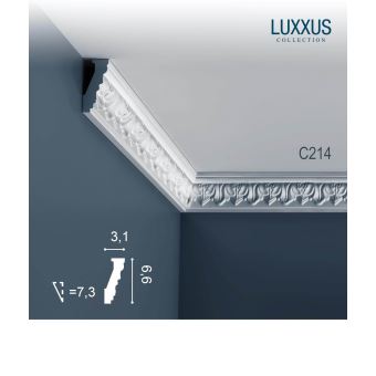 2 m Corniche Moulure Cimaise Orac Decor C214 LUXXUS D/écoration de stuc Profil d/écoratif du mur