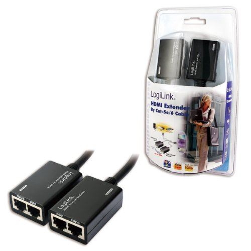 LogiLink HD0005 Extendeur HDMI avec câble Cat5 30 m Noir