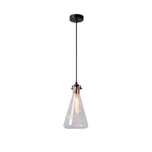 Suspension conique en verre transparent gradué diamètre 17cm Vitri transparent transparent