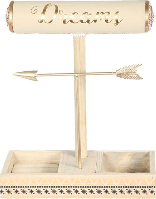 The Home Deco Factory - Porte-bijoux en bois et coton Dreams