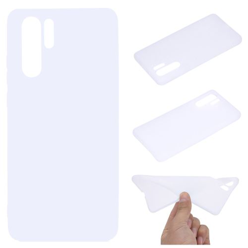 Coque en TPU couleur unie matte blanc pour votre Huawei P30 Pro