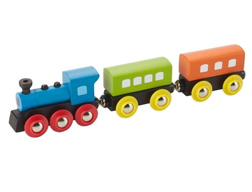 Everearth bois de train 22,7 cm 3 parties bleu/vert/orange