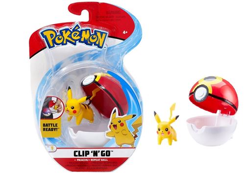 Pokémon Clip'n Go - wave 4 - Figurine Pikachu et Bis Ball - 5cm