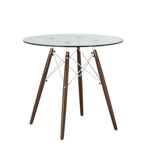 Table Scand Ø80 Blanc/Bois Foncé