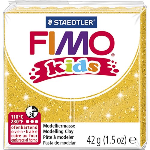 Pâte Fimo Kids 42 g - Or pailleté - 8030.112