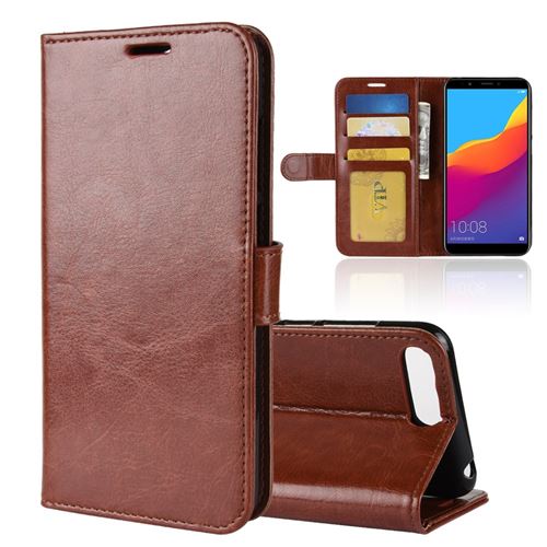 Etui en PU marron pour votre Huawei Y6 (2018)/Honor 7A