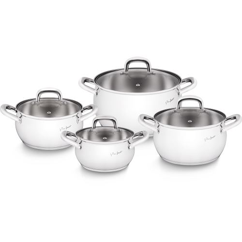 Lamart lt1111 pot set, acier inoxydable, silver, 24 cm