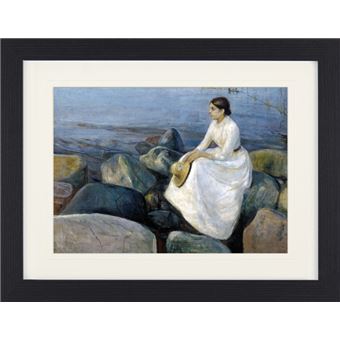 Edvard Munch Poster De Collection Encadré Inger À La Plage, Nuit D