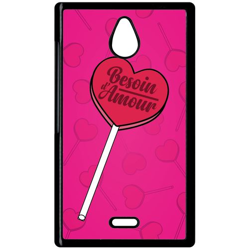 Coque Nokia X1 01 Besoin Damour Fond Rose