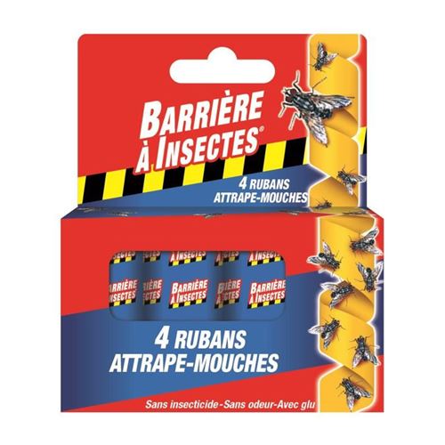 BARRIERE A INSECTES - Attrape mouches ruban x4