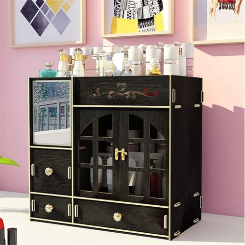 Organisateur de maquillage Cosmetic Storage Box Drawer Case Brush Lipstick noir