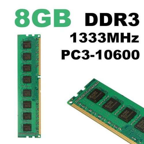 Mémoire RAM 8GB RAM DDR3 PC3 10600 DIMM 240PIN 1333MHz Desktop PC AMD Système