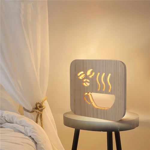 Creative Craft Décoration Lampe en bois Led Lumière Veilleuse Lampe de table_onaeatza446