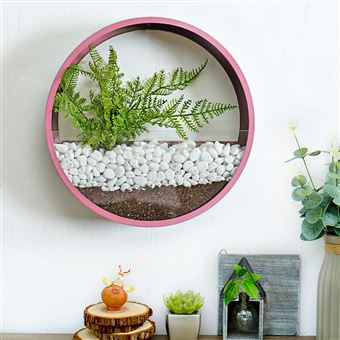 jardiniere murale verre newdreamworld decor pour salon salle a manger 30cm rose jardinieres et bacs achat prix fnac