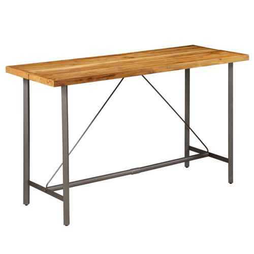 vidaXL Table de bar Teck recyclé massif 180 x 70 x 107 cm