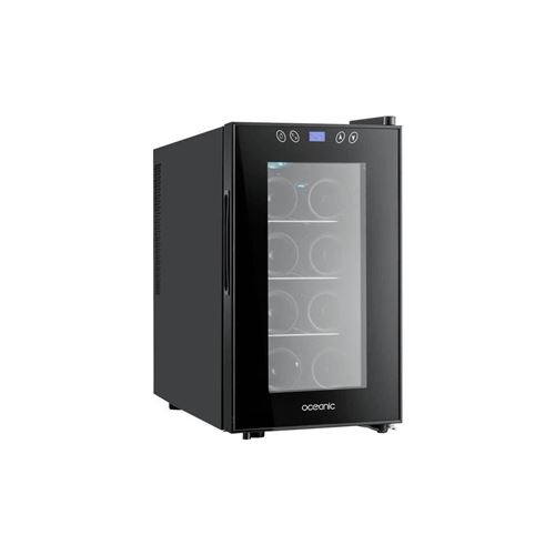 Oceanic Cwc8lcd - Cave A Vin De Service - 8 Bouteilles - A+ -3 Clayettes Fil - Affichage Digital - L26cm X H47cm- Noir
