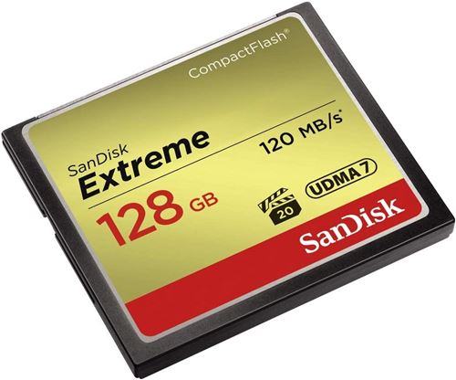 Carte memoire Sandisk Extreme CompactFlash CF 120 mb/s haute vitesse 128 go
