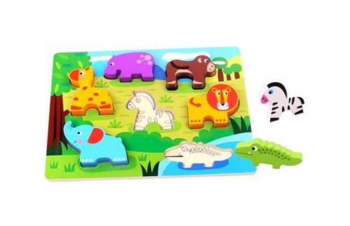 Tooky Toy puzzle animal 30 x 21 cm bois 8-pièces
