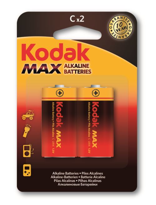 KODAK - Piles - MAX Alcaline - C / LR14 - pack de 2