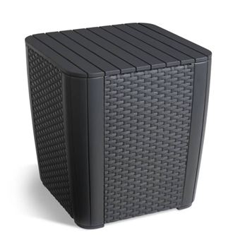 Allibert Table Coffre Imitation Resine Tressee Graphite