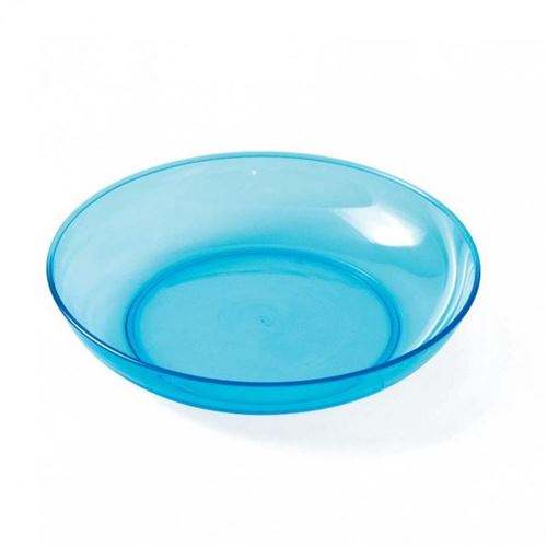 Assiette creuse Copolyester Transparente Bleue - Plastorex