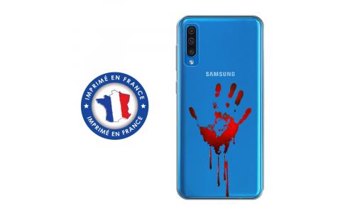 Coque souple pour Samsung Galaxy A50 avec impression Motifs main ensanglantée