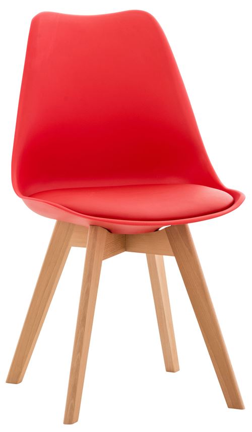 Chaise de salle à manger / cuisine Linares , Rouge/Plastique