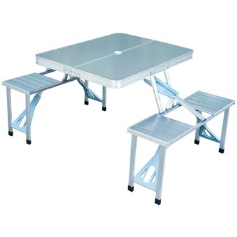 Table De Camping Pique Nique Pliante Aluminium 4 Places En Valise Mobilier De Camping Achat Prix Fnac